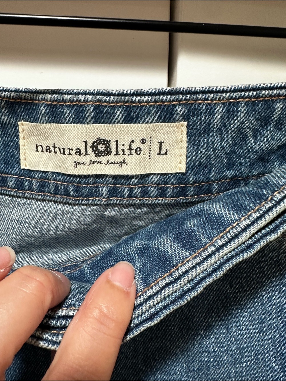 Natural Life Denim Faux Wrap Skirt Large - Picture 4 of 6